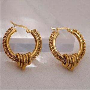#21 NEW Unique Gold Hoop Earrings